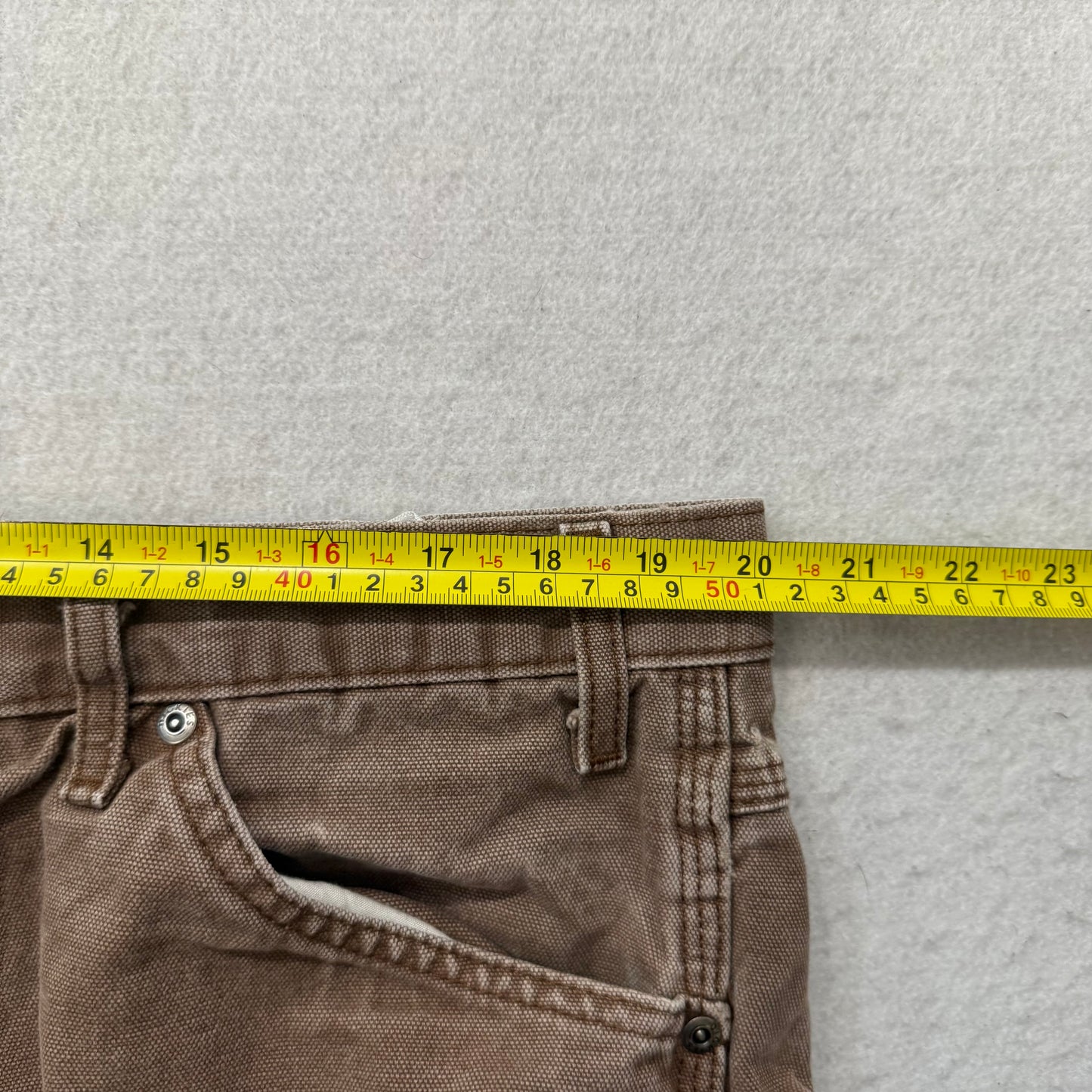 Dickies Men's Duck Brown Cotton Distressed Carpenter Pant Utility Pocket Size 40