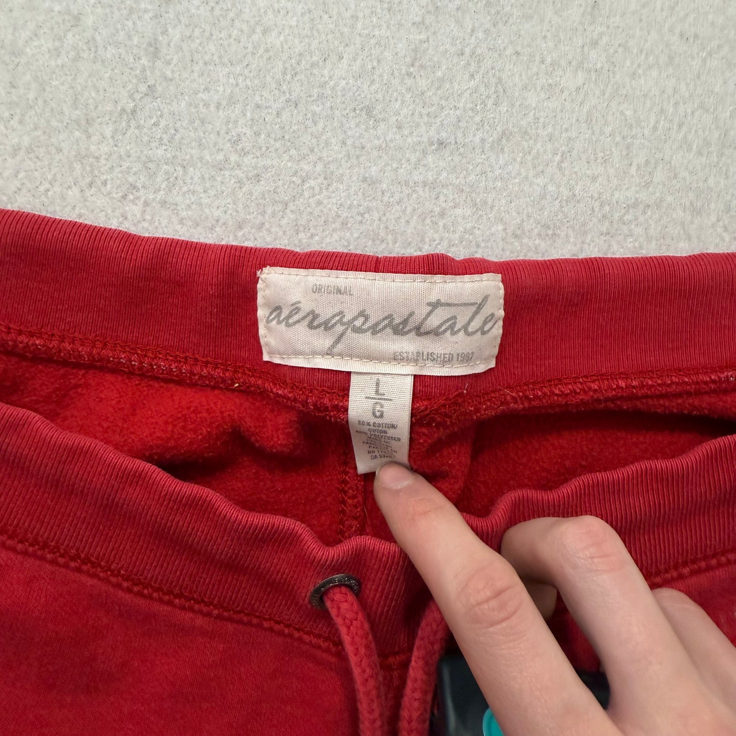Aéropostale Women's Red Cotton Blend Flared Track Pant Loungewear Y2K Size L