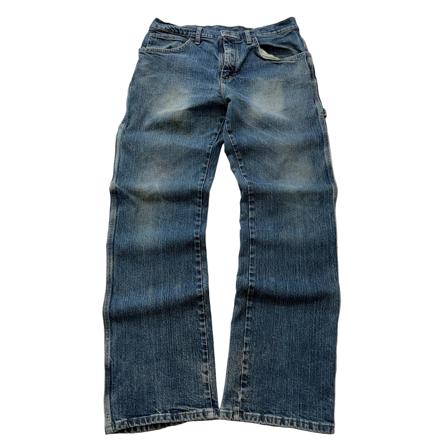 Genuine Dickies Men's Blue Straight Fit Carpenter Denim Jeans Pockets Size 32x32