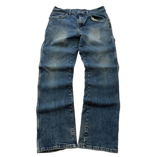 Genuine Dickies Men's Blue Straight Fit Carpenter Denim Jeans Pockets Size 32x32
