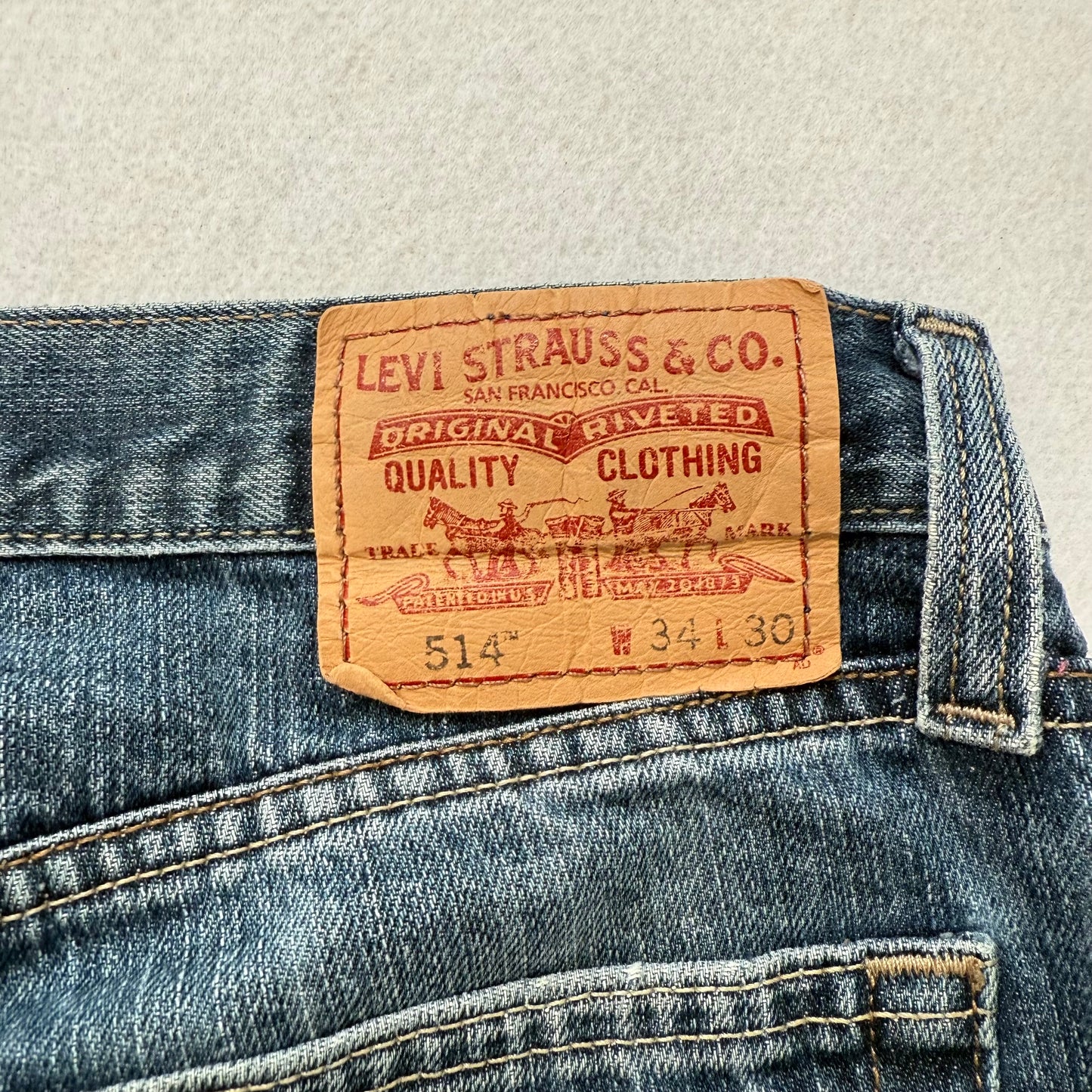 Levi's Strauss & Co. 514 Men's Medium Blue Denim Slim Straight Leg Jeans Size 34