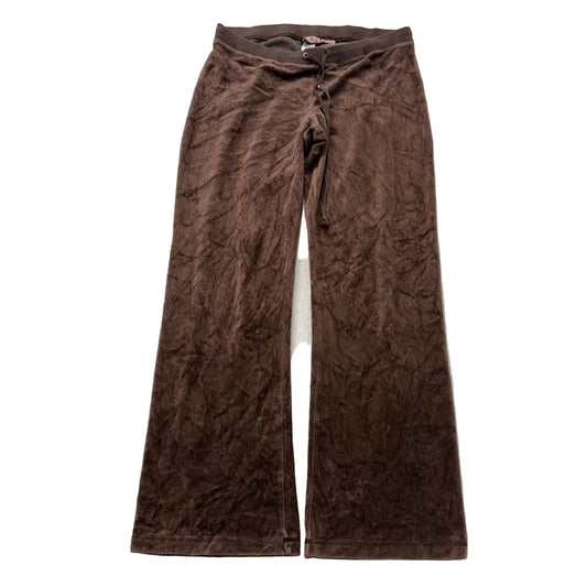 Vintage Juicy Couture Women's Chocolate Brown Velour Flare Track Pant Y2K Size S
