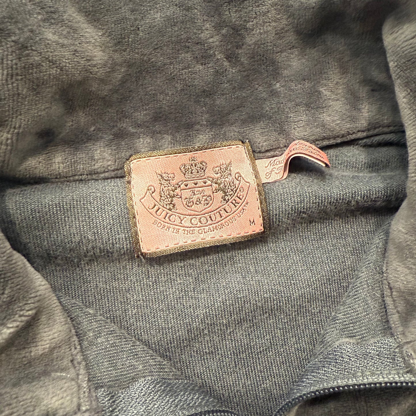 Vintage Juicy Couture dark grey zip up velour-style jacket size M
