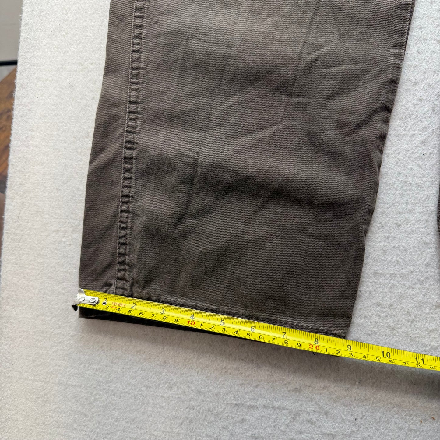 Wrangler Originals Mens Olive Cotton Baggy Cargo Pants Utility Pocket Size 30x30