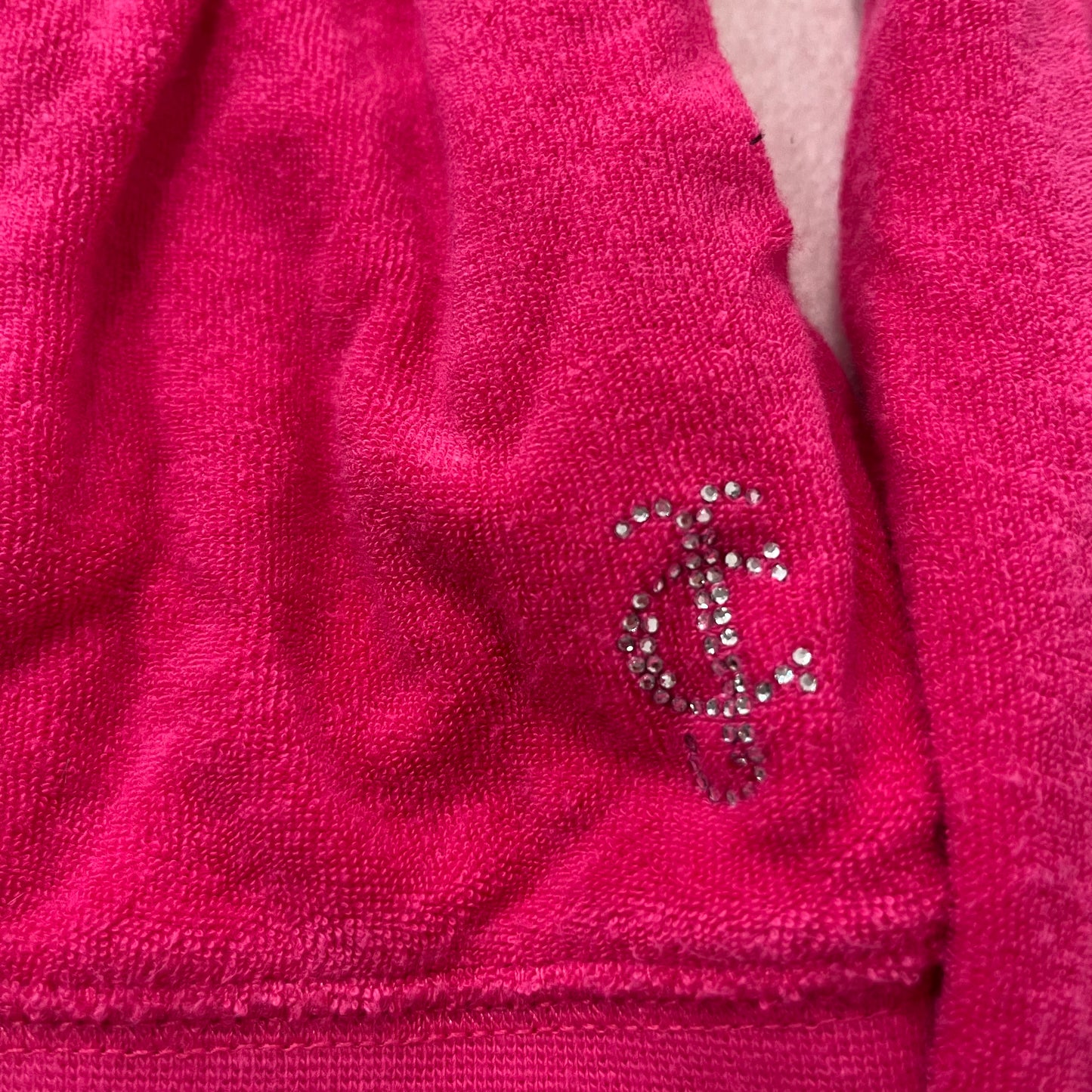 Vintage Juicy Couture pink off-the-shoulder terry shirt size S