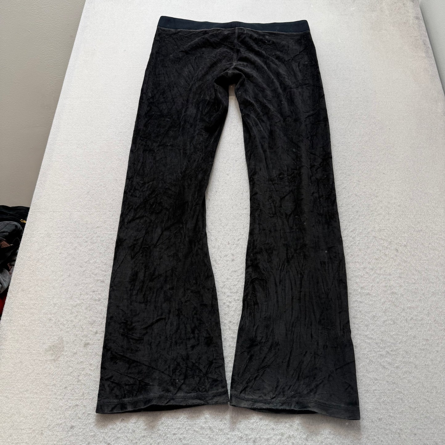 2003 Vintage Juicy Couture Women Black Velour Tracksuit Set Hoodie & Pant Size S