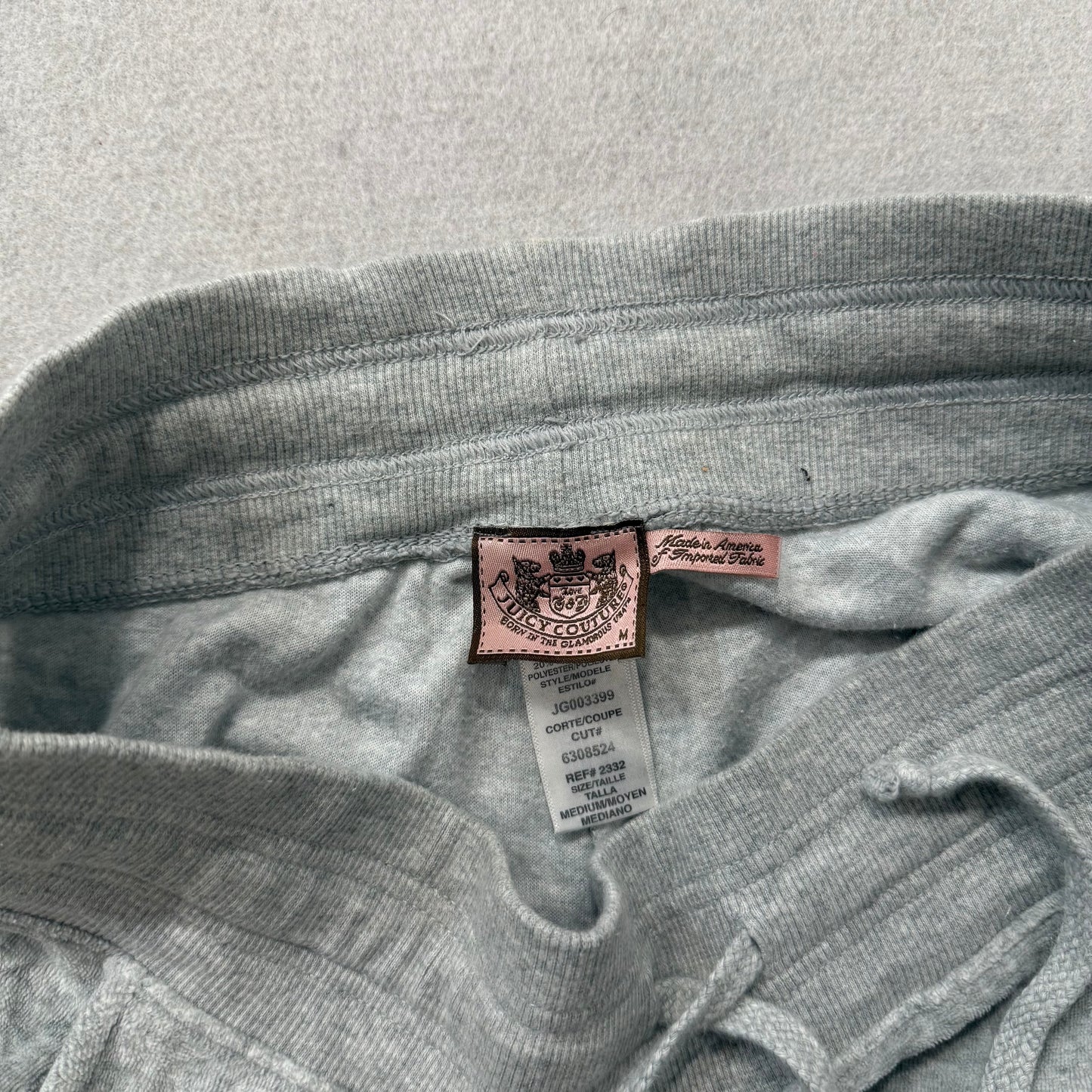 Juicy Couture Women's Heather Gray Velour Flared Track Pant Bell Bottom Size M