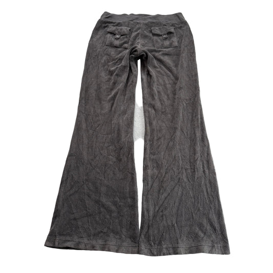 Vintage Juicy Couture Women's Deep Gray Terry Cloth Flared Track Pant Y2k Size S