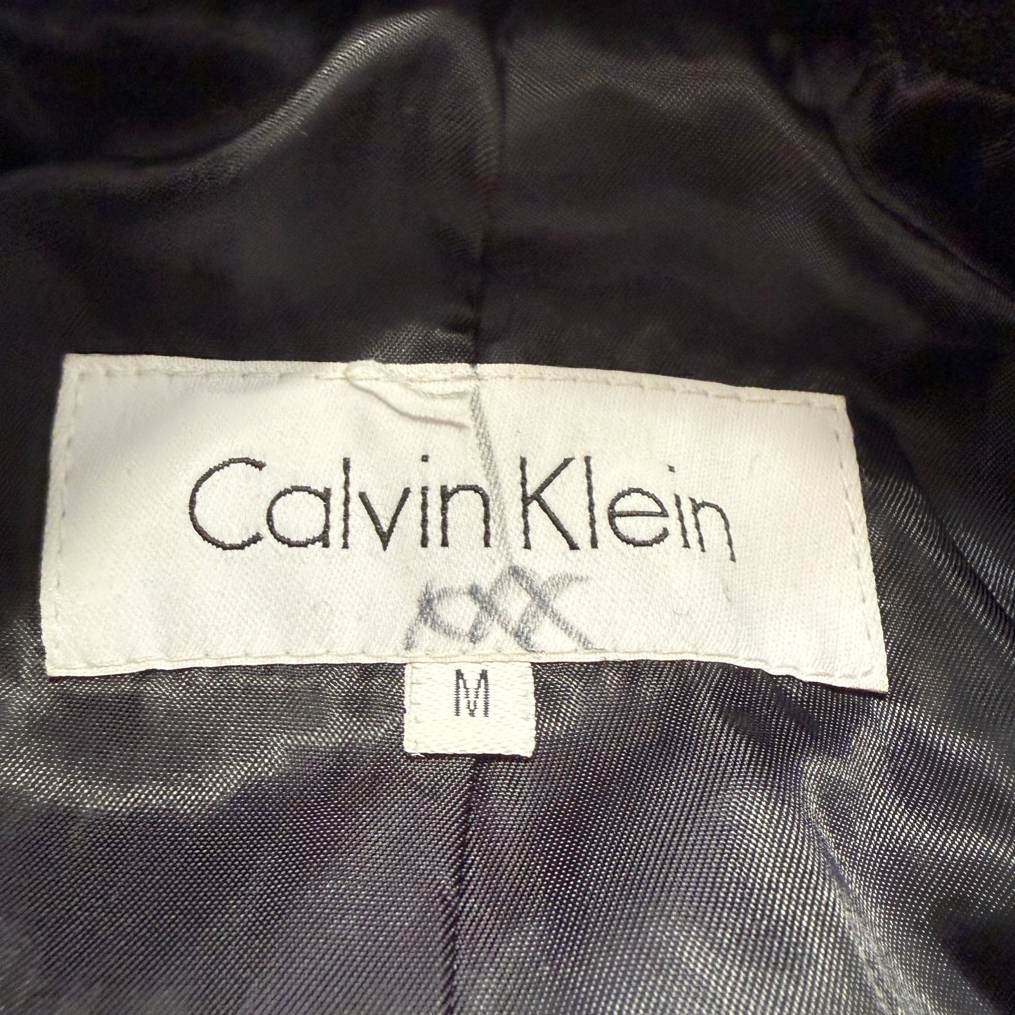 Calvin Klein Mens Charcoal Gray Wool Blend Peacoat Jacket Double Breasted Size M