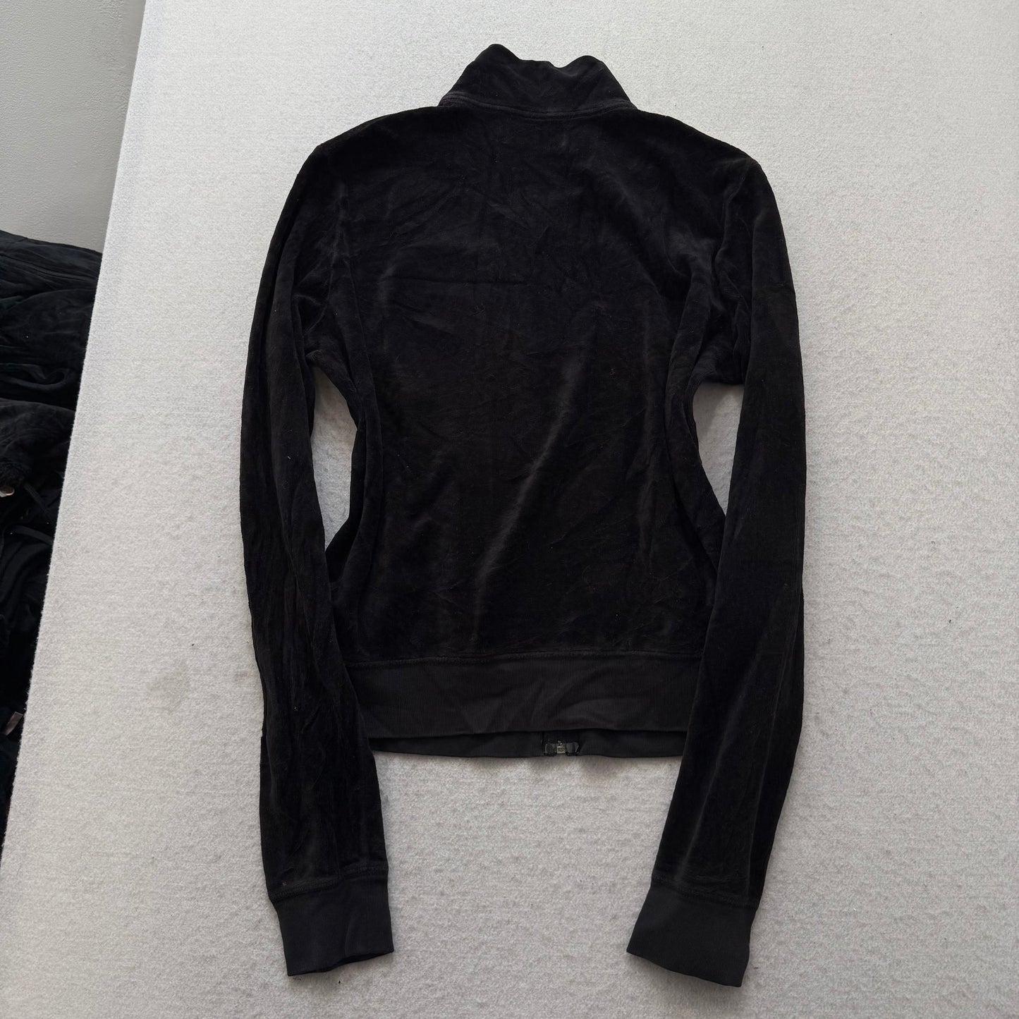 2003 Vtg Juicy Couture Women's Black Velour Tracksuit Set Jacket & Pant Size XL