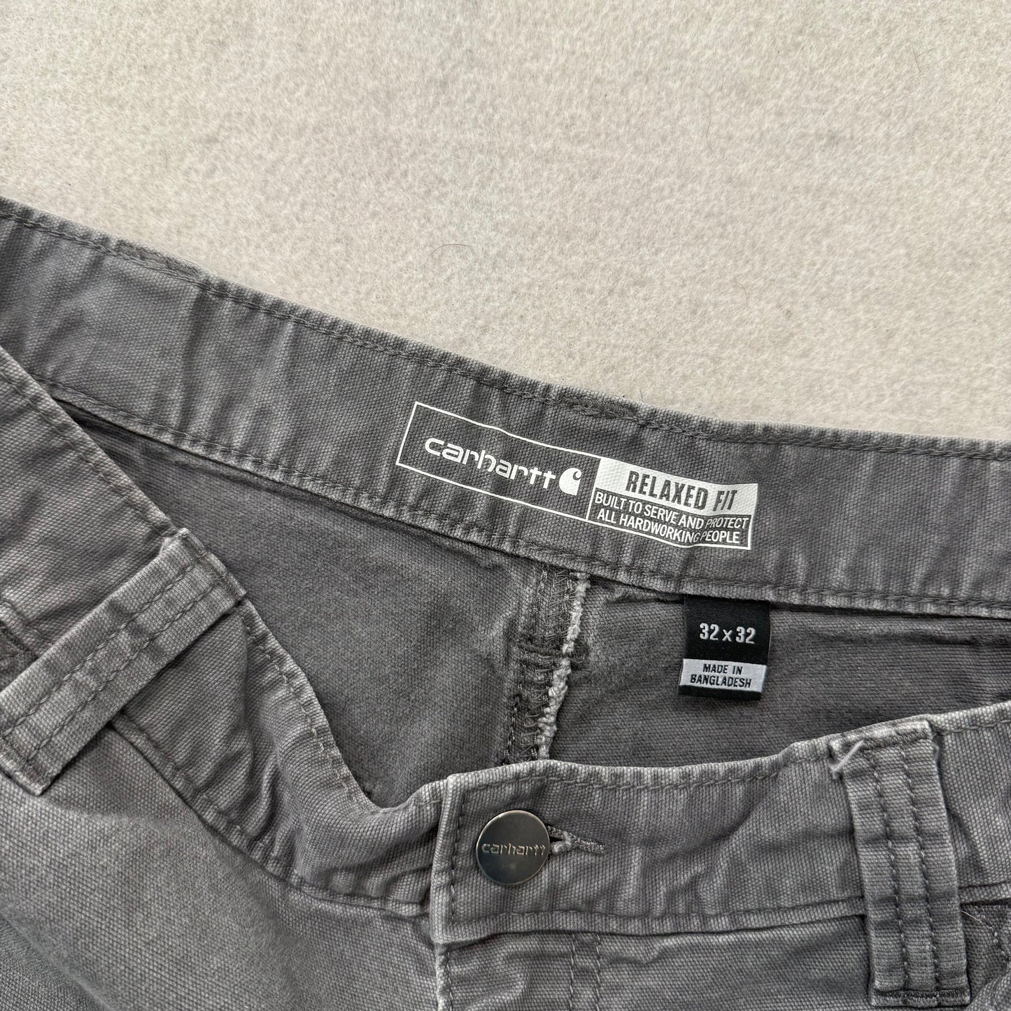 Carhartt Men's Charcoal Gray Relaxed Fit Carpenter Pants Tool Pockets Size 32