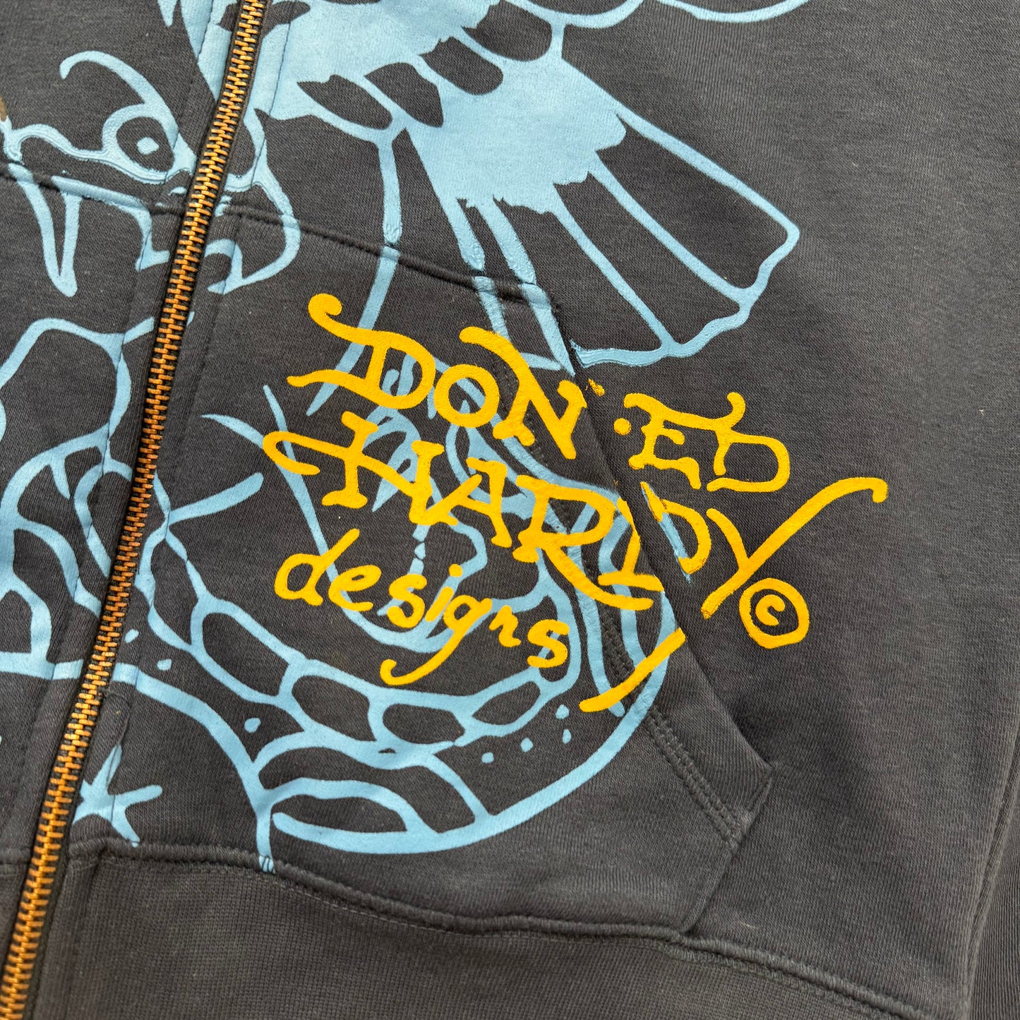 ED HARDY “Panther Bulldog” NAVY ZIP UP HOODIE