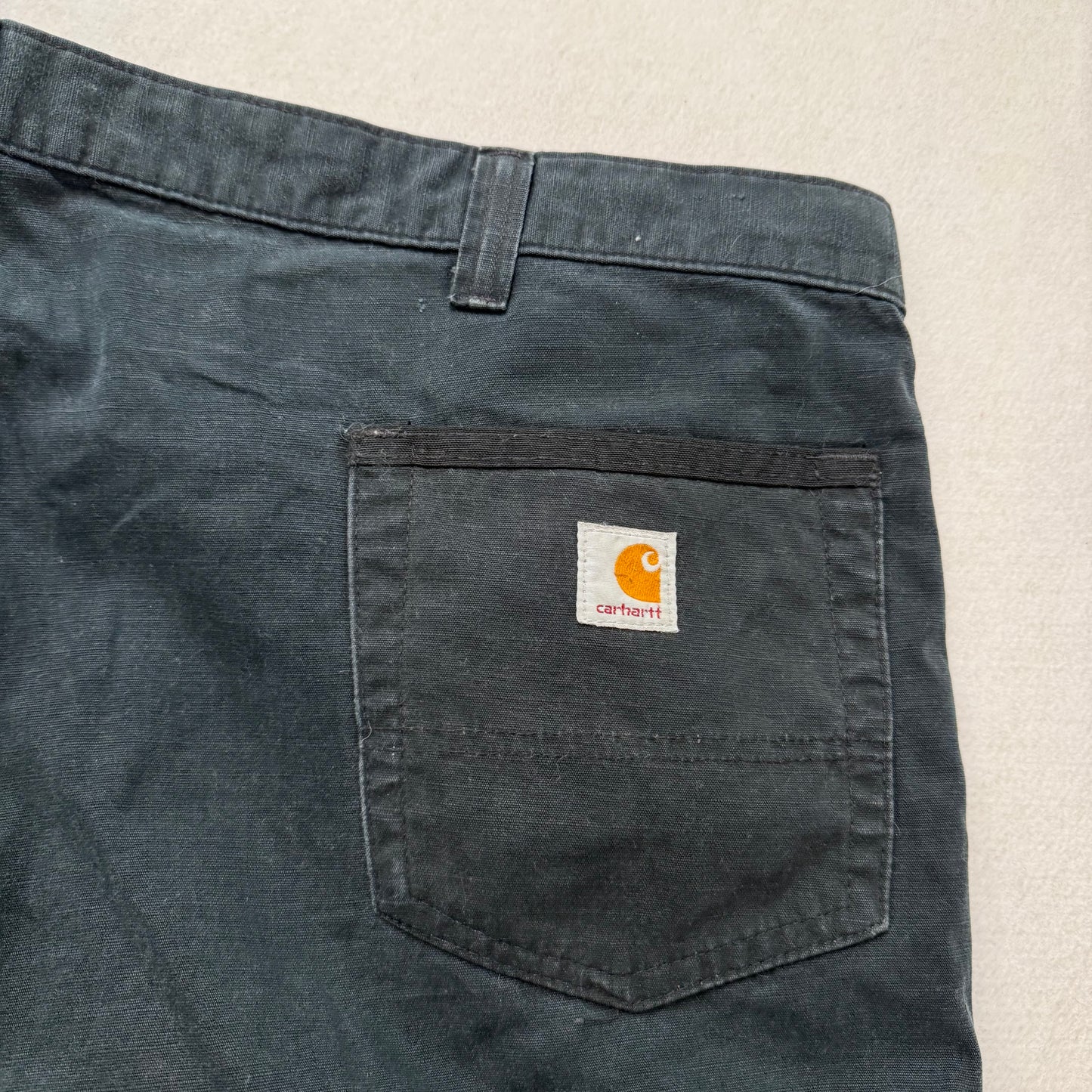 Carhartt B342 Black Duck Canvas Cargo Work Pants Straight Leg Utility Pocket Size 44x32