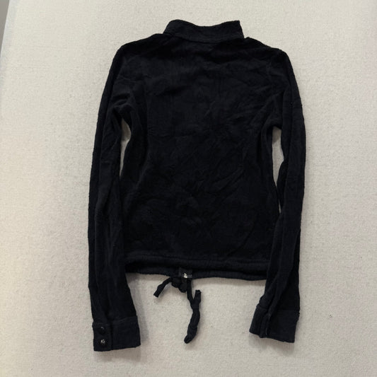 Juicy Couture Women's Black Terrycloth Zip Up Track Jacket Mock Neck Y2K Size S