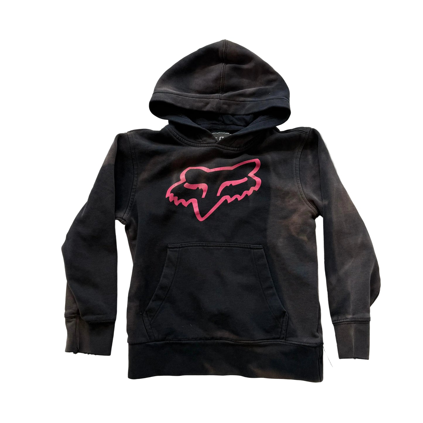 FOX Racing Black Pink Logo Pullover Hoodie Kids Youth Small Y2K