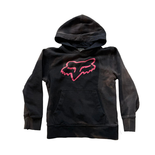 FOX Racing Black Pink Logo Pullover Hoodie Kids Youth Small Y2K