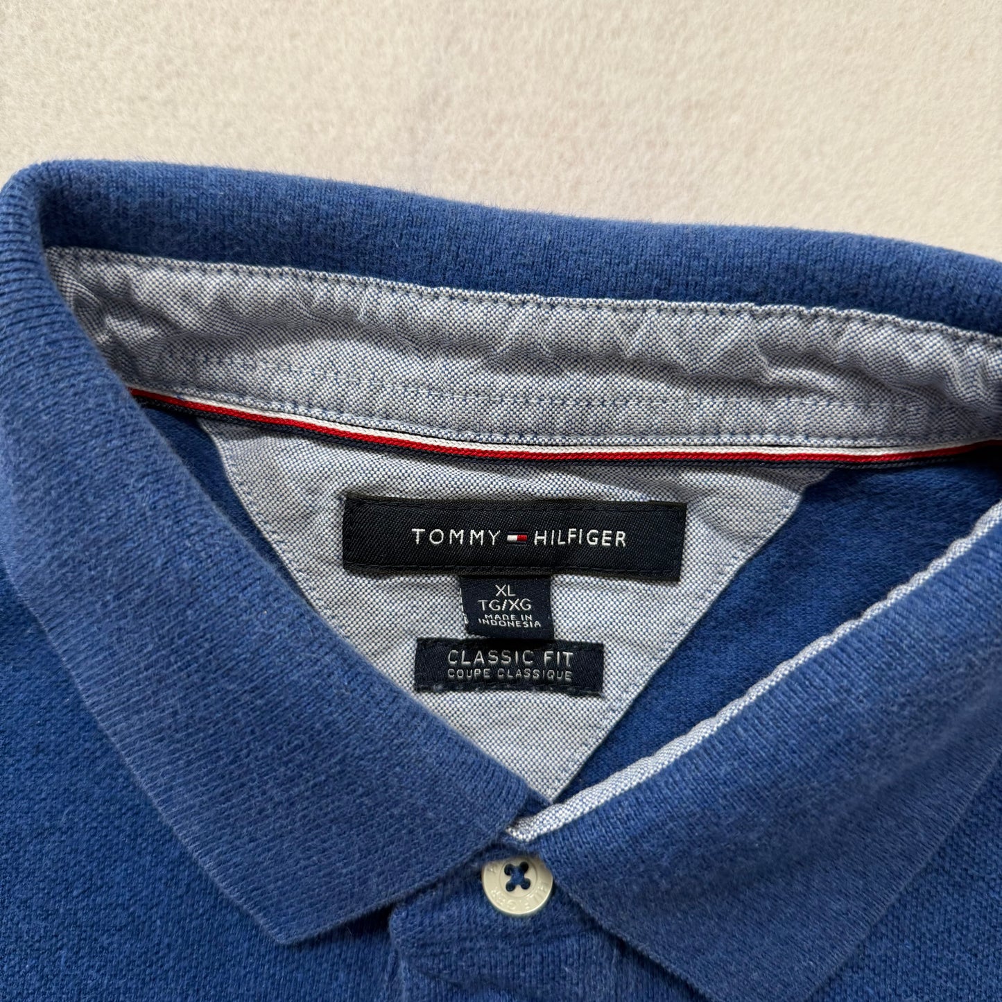 Tommy Hilfiger Blue Classic Fit Short Sleeve Polo Shirt Size XL