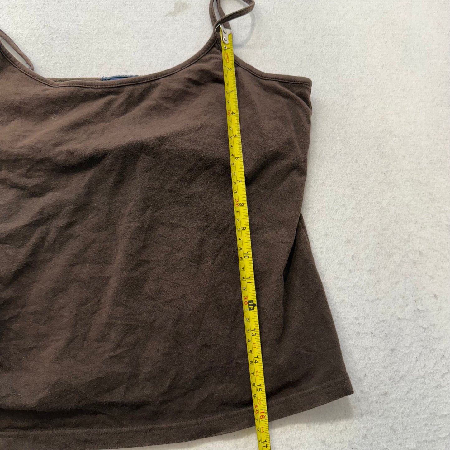 Gap Women's Brown Cotton Camisole Tank Top Stretch Spaghetti Straps Size L