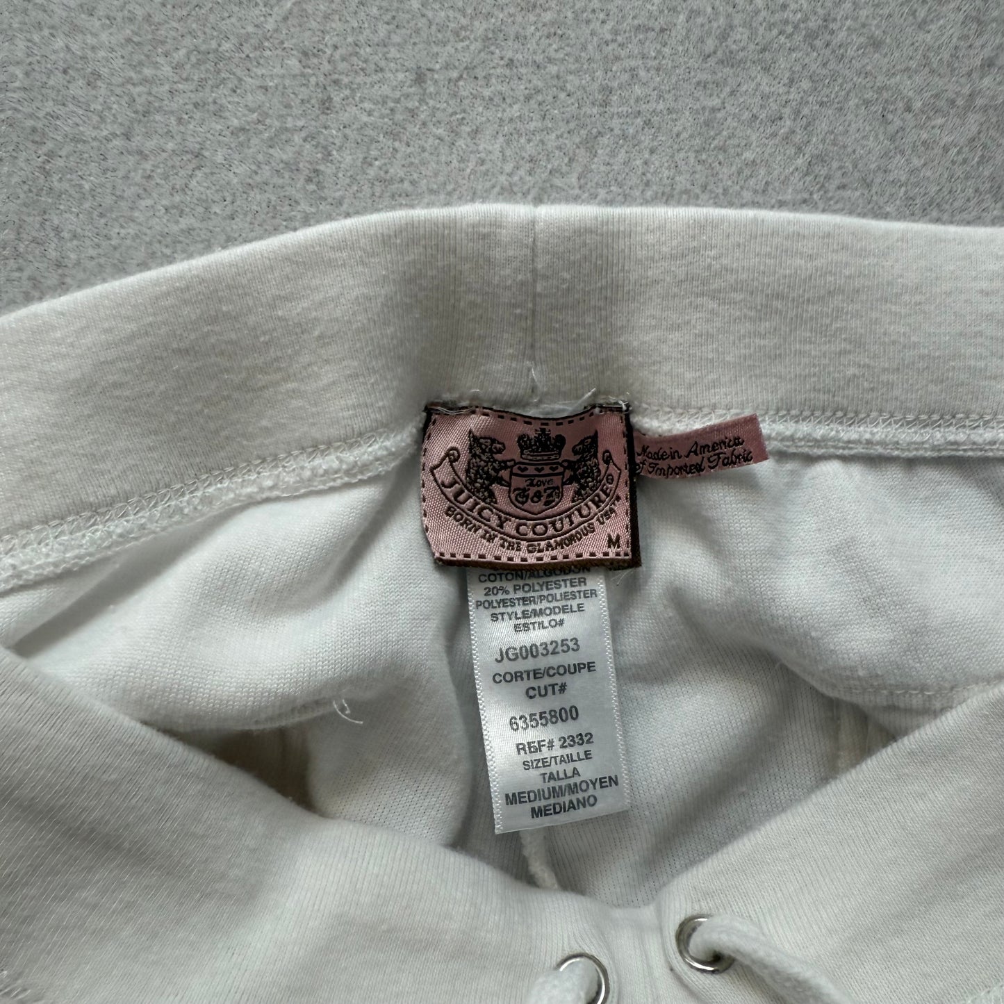 Juicy Couture Women's White Velour Flared Leg Track Pants Loungewear Y2K Size M