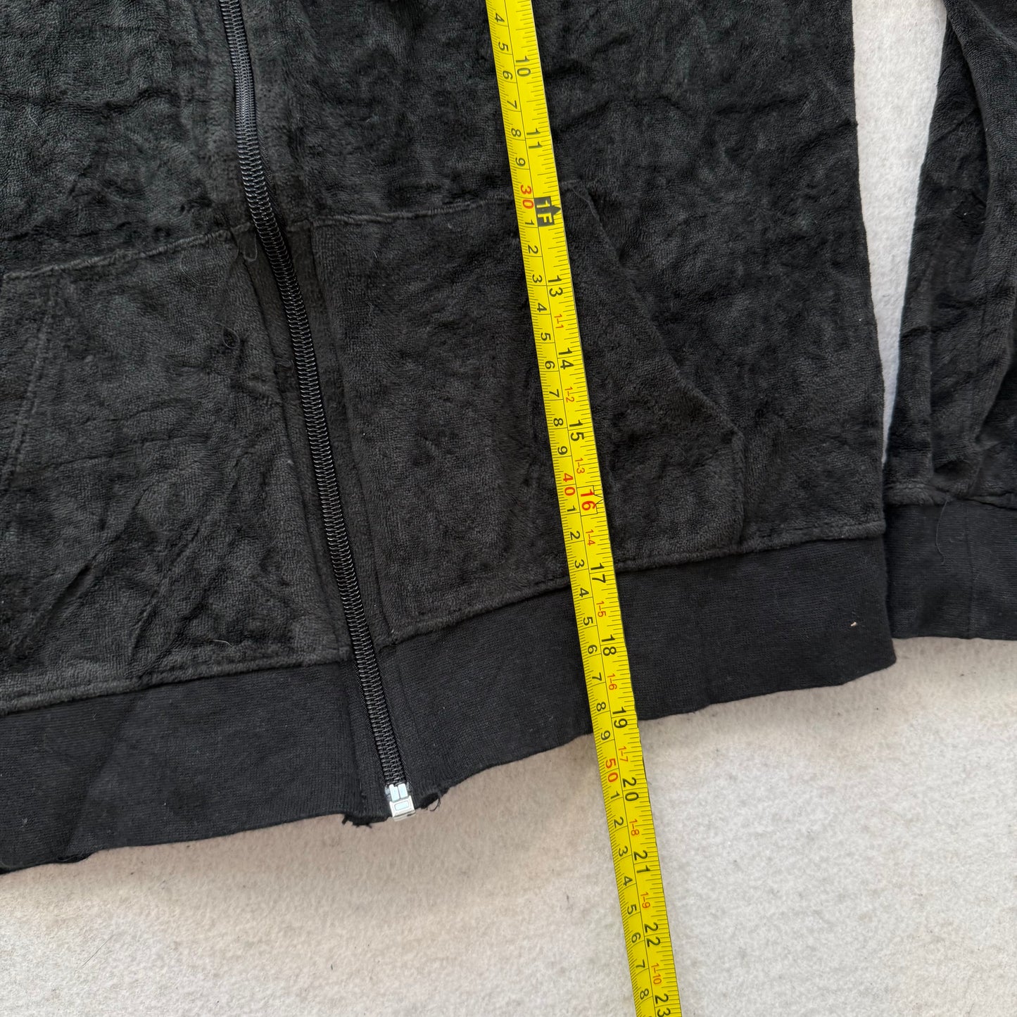 Vintage Juicy Couture Women's Black Velour Full Zip Hoodie Loungewear Y2K Size S