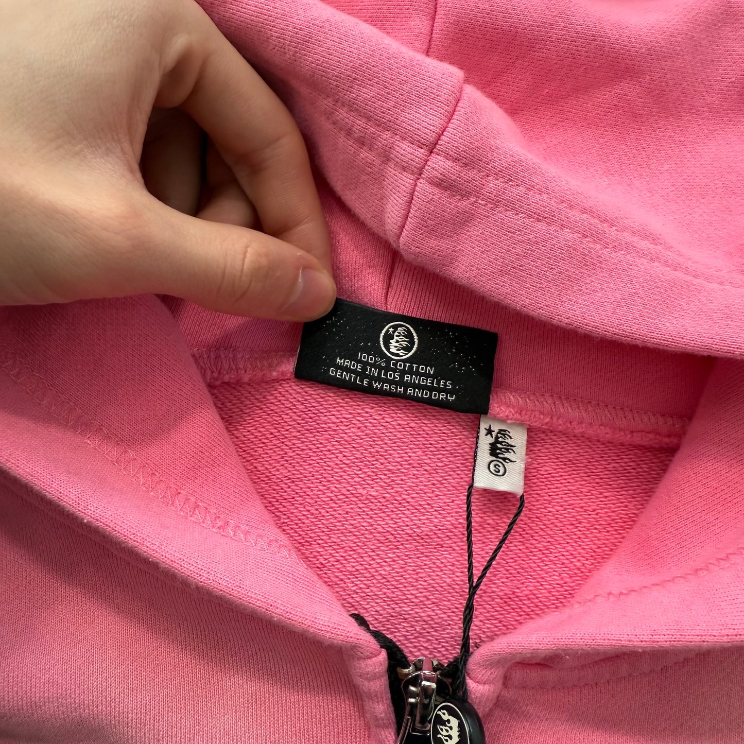 HELLSTAR Sports Flame Sunfaded Pink Boxy Zip Up Hoodie