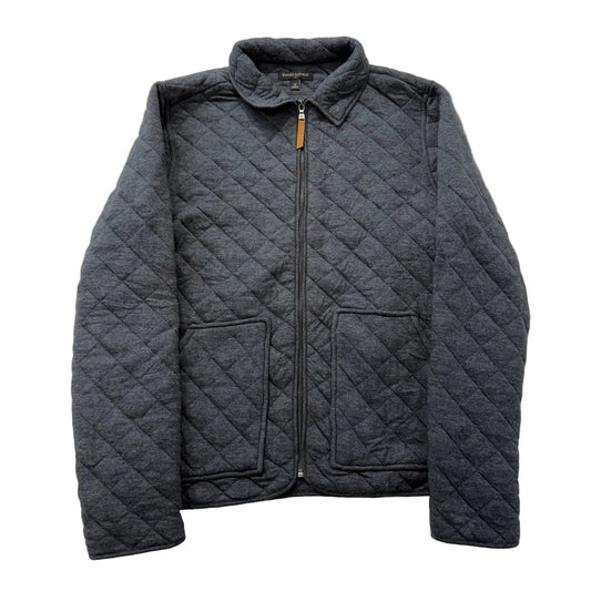 Banana Republic Men Gray Diamond Quilted Full Zip Bomber Jacket Outerwear Size M