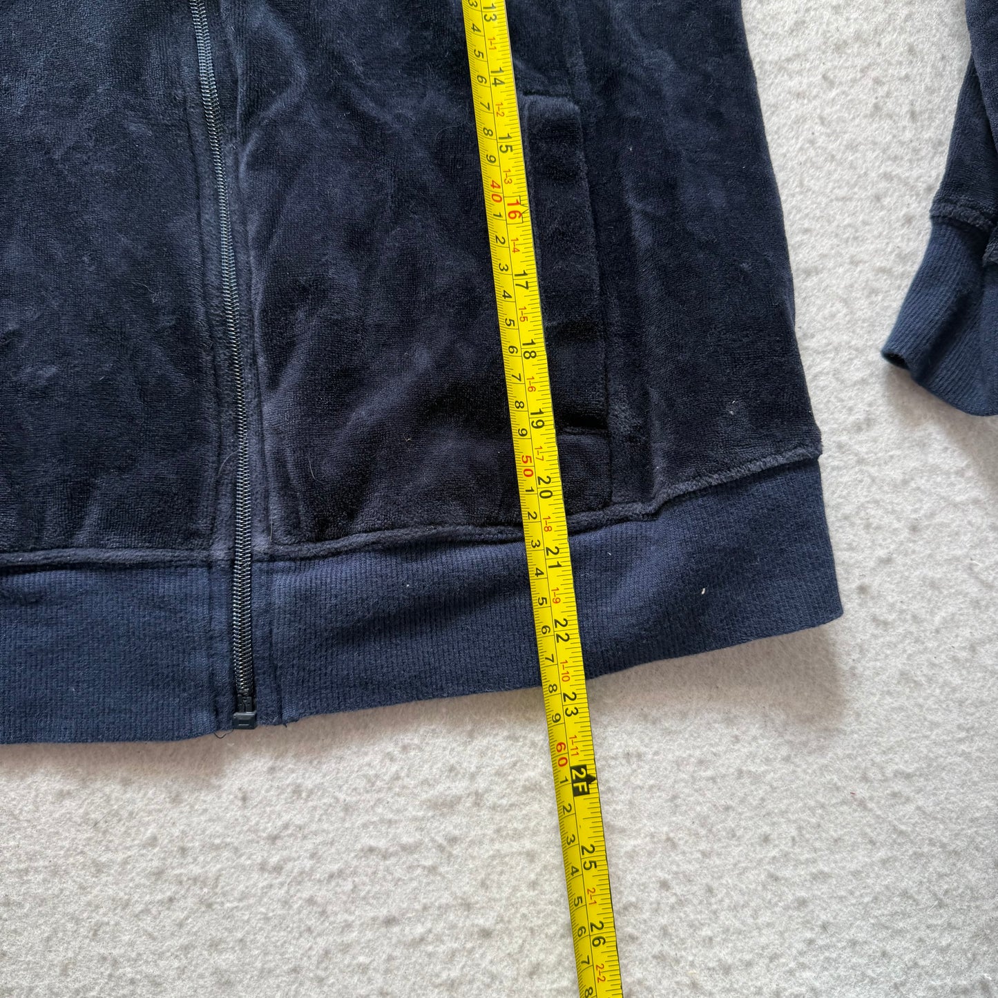 Juicy Couture Women's Navy Blue Velour Full Zip Track Jacket Classic Y2k Size M
