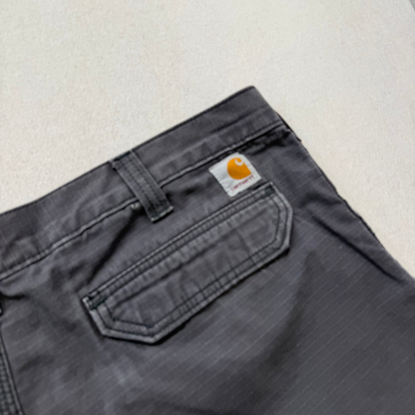 Carhartt Force Gray Ripstop Tappen Cargo Shorts Workwear Relaxed Fit Size 40