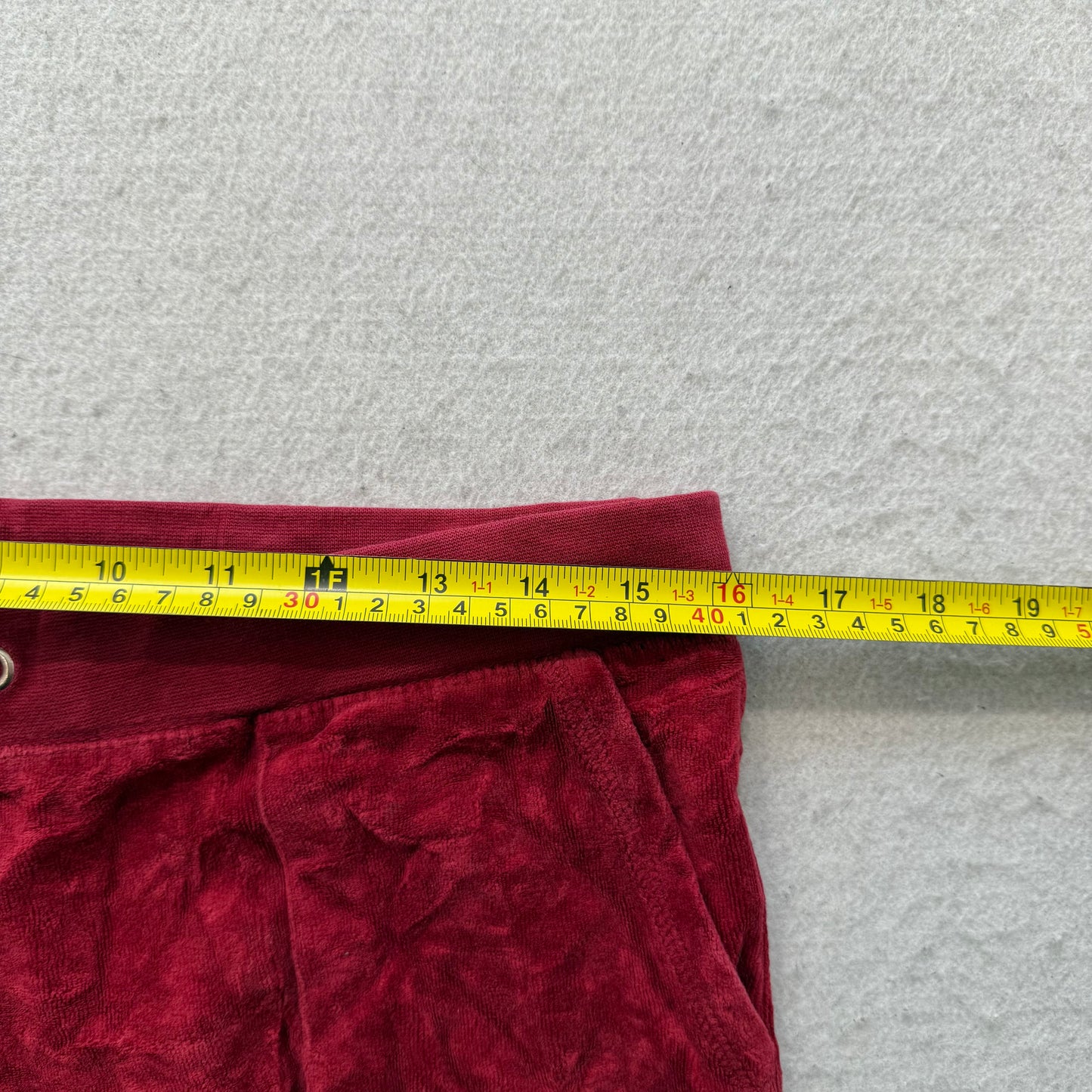 Juicy Couture Women Wine Red Velour Tracksuit Set Hoodie & Pant Pockets Size S/M