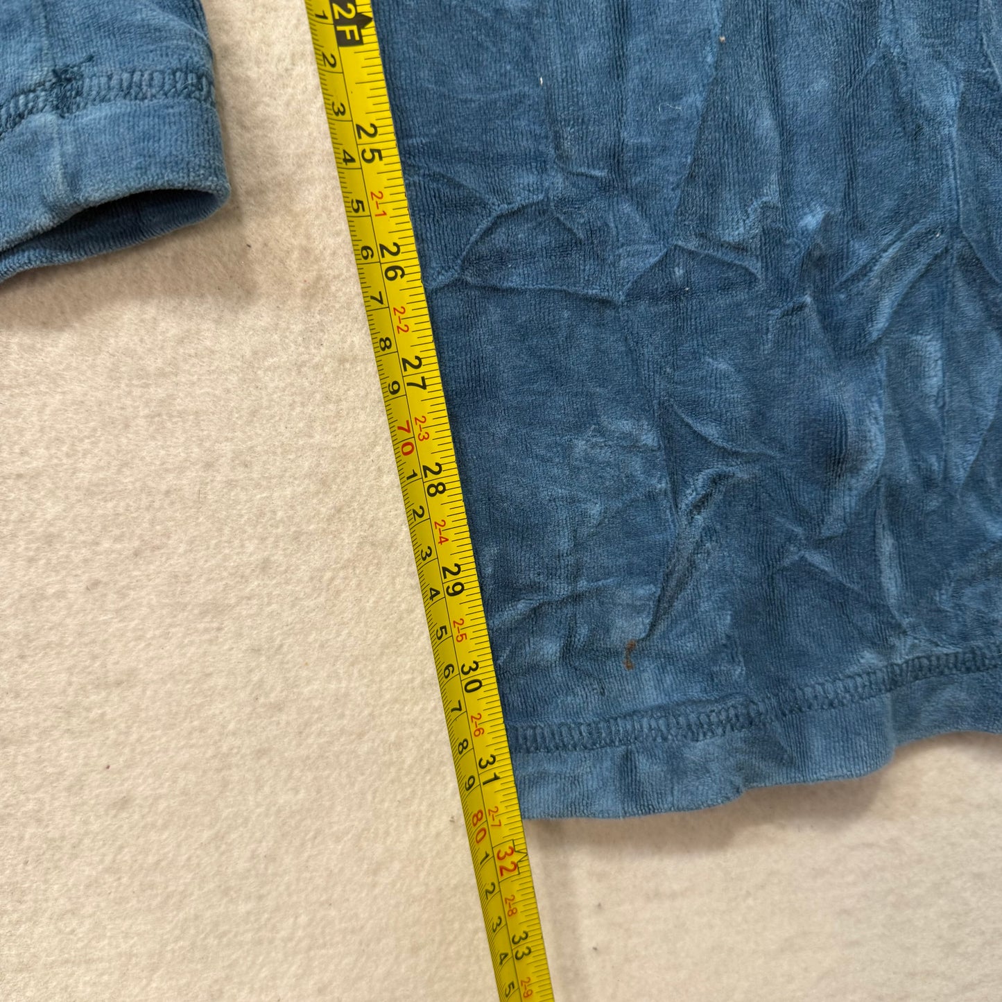 Vintage Juicy Couture Women Petrol Blue Velour Flared Track Pant Low Rise Size S