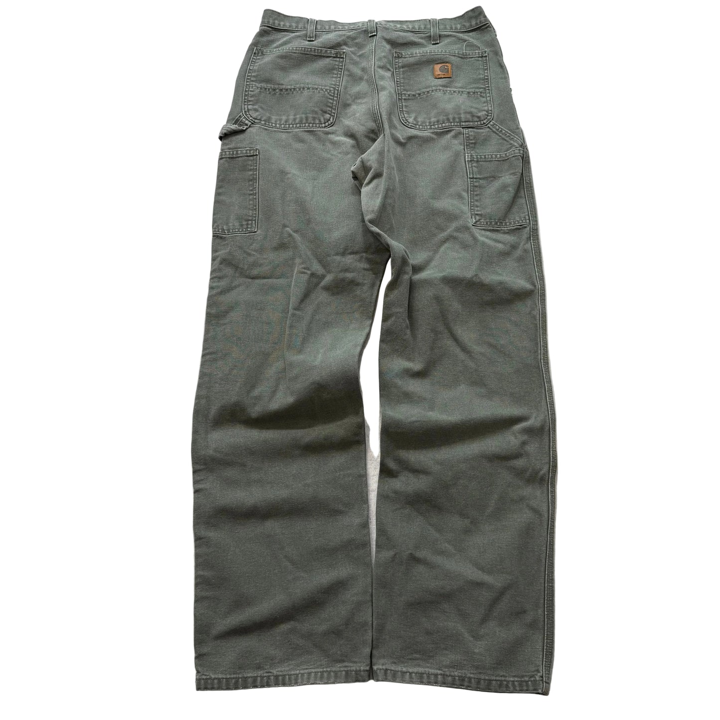 Carhartt B11 Men's Olive Straight Washed Duck Work Pants Dungaree Fit Size 34x36