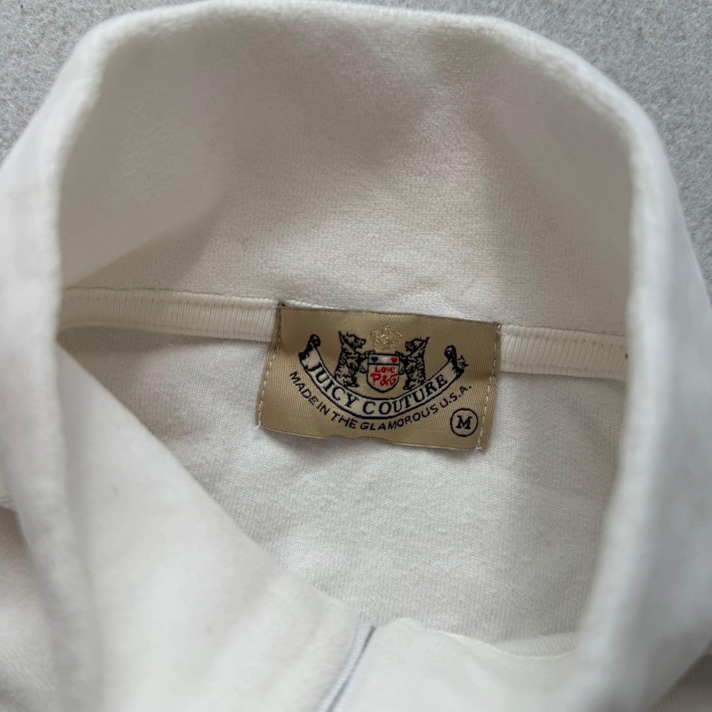 2003 Vintage Juicy Couture Scottie Dogs Womens White Velour Tracksuit Set Size M