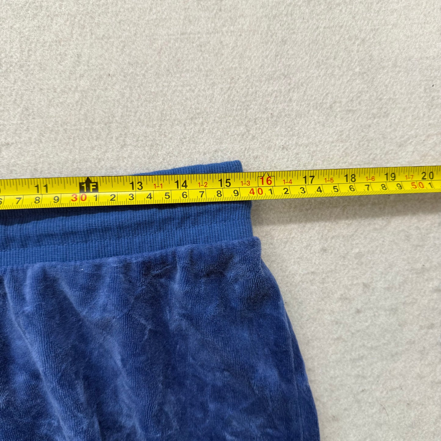 Vintage Juicy Couture Women's Royal Blue Velour Flared Track Pant Preppy Size L
