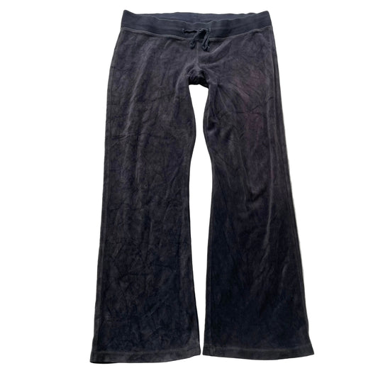 Juicy Couture Women's Charcoal Gray Velour Flared Track Pant Drawstring Size M