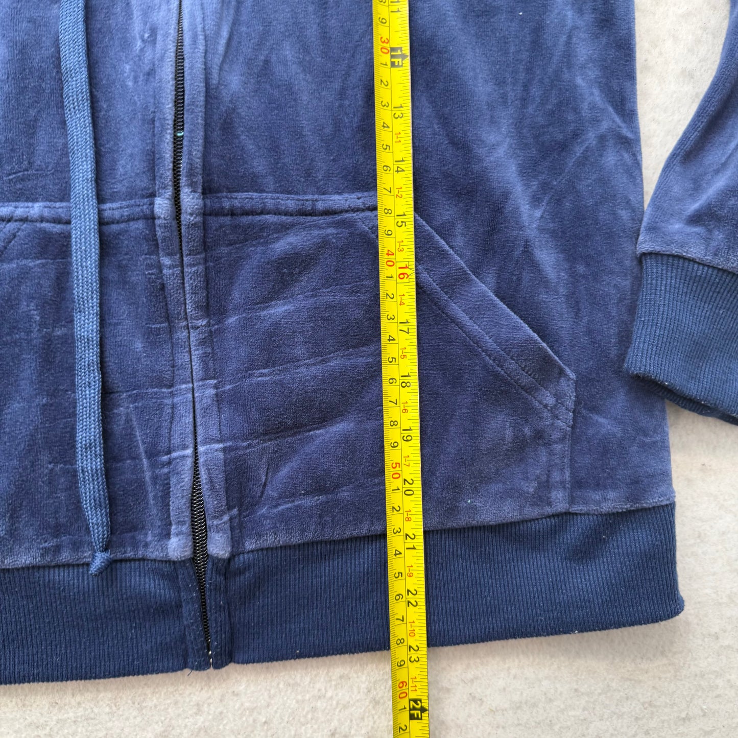 2003 Juicy Couture Women's Navy Velour Tracksuit Set Hoodie & Mini Skirt Size M