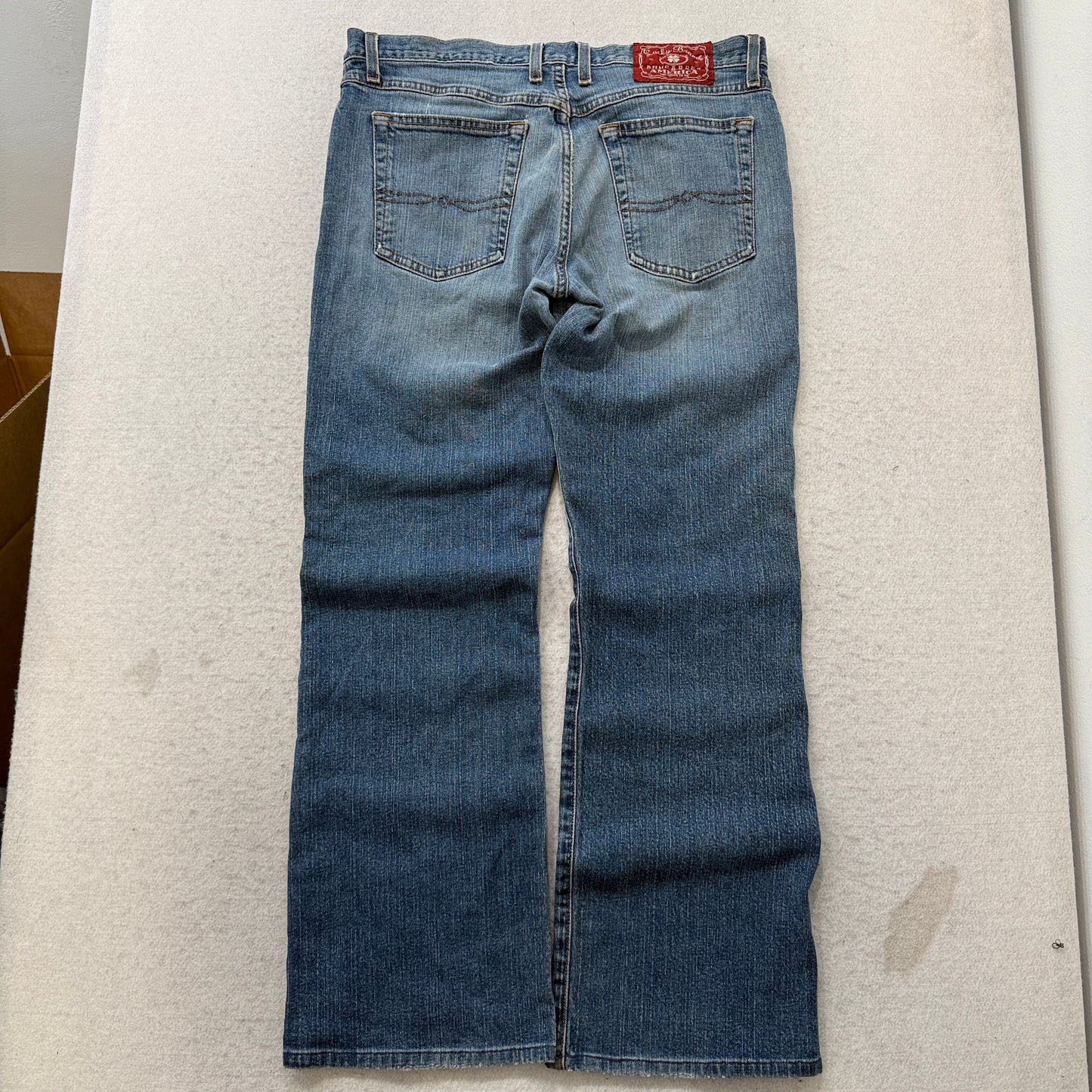Vintage Lucky Brand Dungarees Men's Blue Flared Leg Denim Jeans Classic - W33