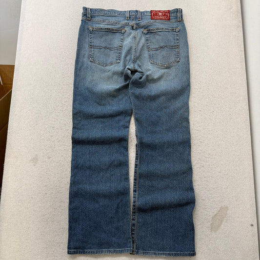Vintage Lucky Brand Dungarees Men's Blue Flared Leg Denim Jeans Classic - W33
