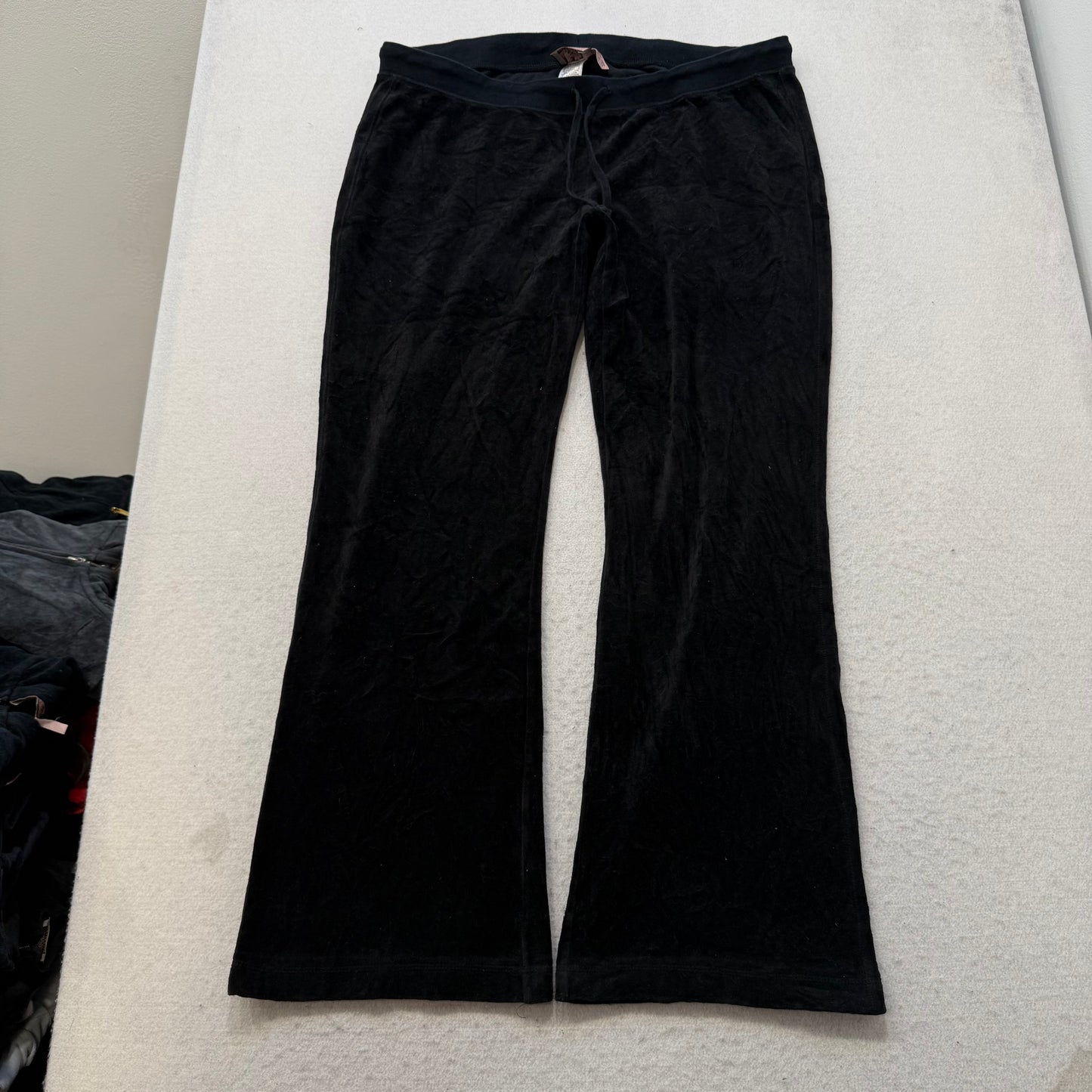 Juicy Couture Women's Black Velour Tracksuit Set Zip-Up Hoodie & Pant Size M/L