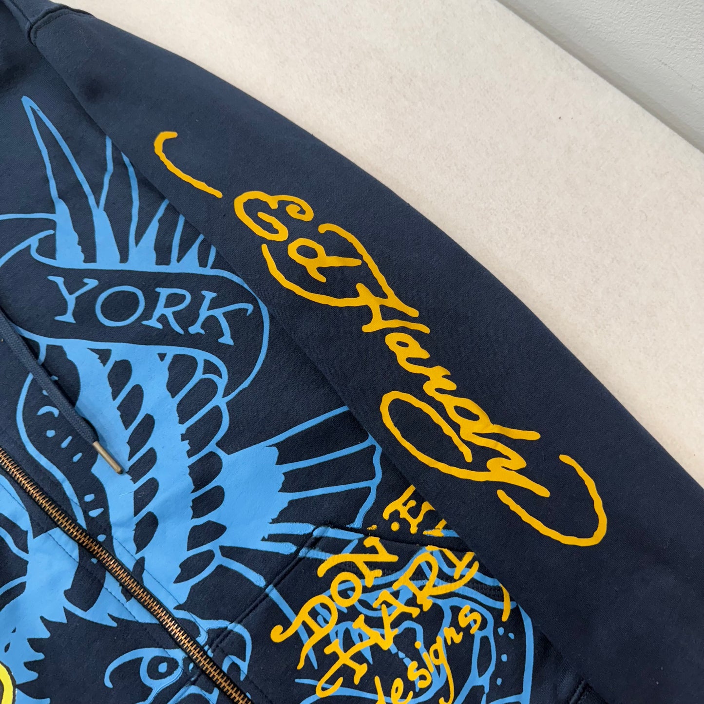 ED HARDY “Panther Bulldog” NAVY ZIP UP HOODIE