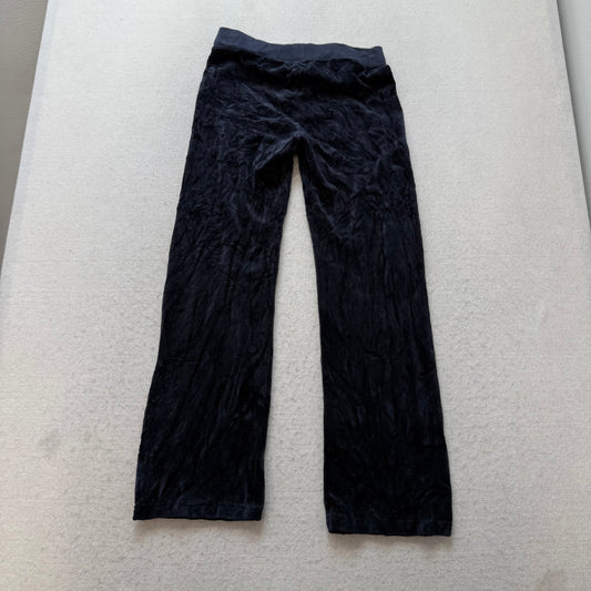 Juicy Couture Women's Midnight Black Flared Track Pant Glitter Logo Y2K Size 4/5