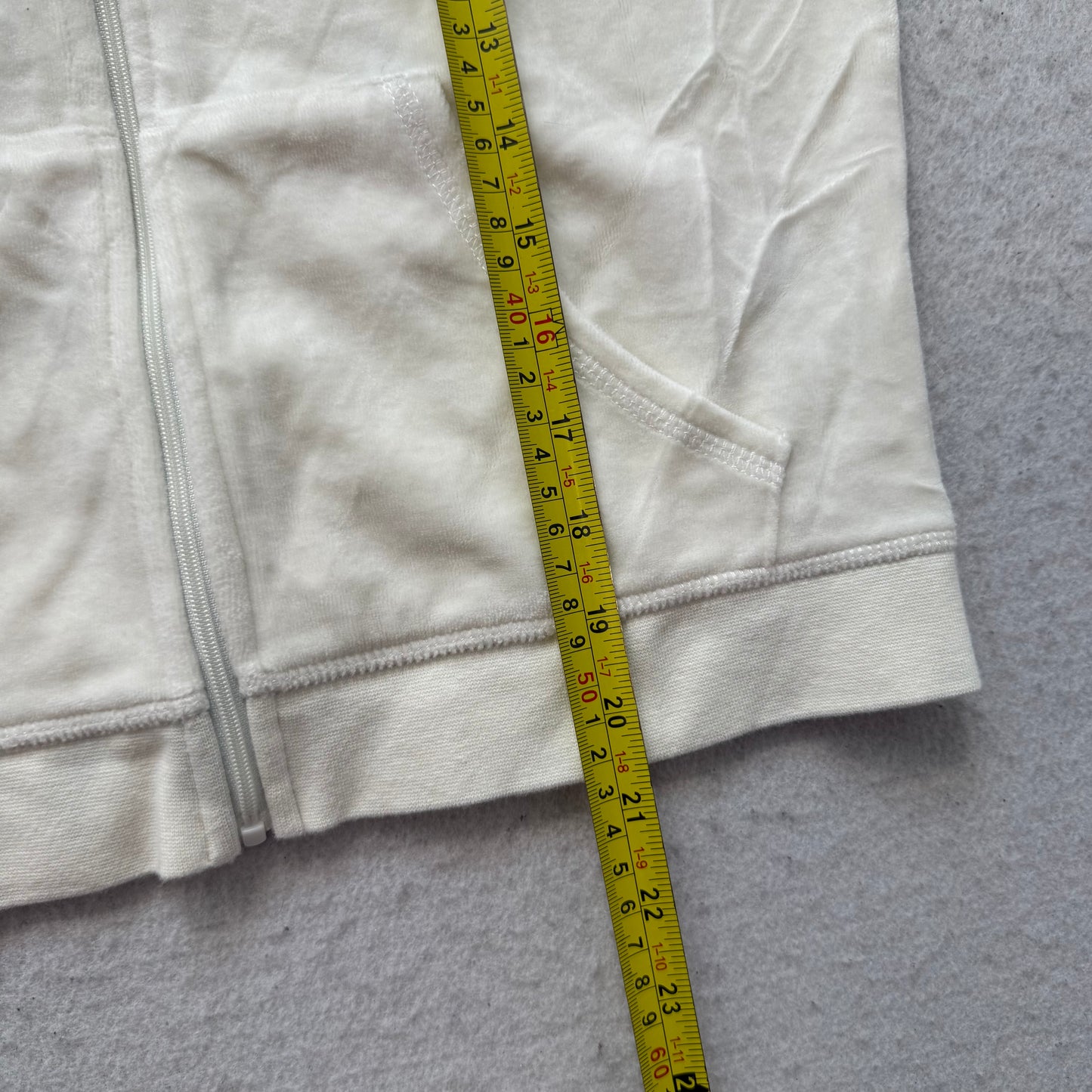Juicy Couture Icons Keep It Juicy Women's White Velour Track Jacket Logo Size M