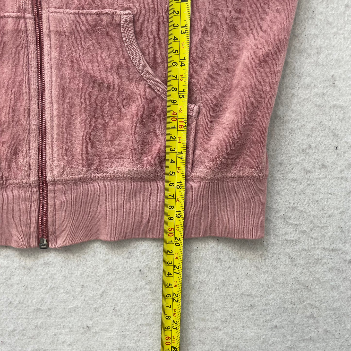 Vintage Juicy Couture Women's Dusty Pink Velour Zip-Up Hoodie Loungewear Size S