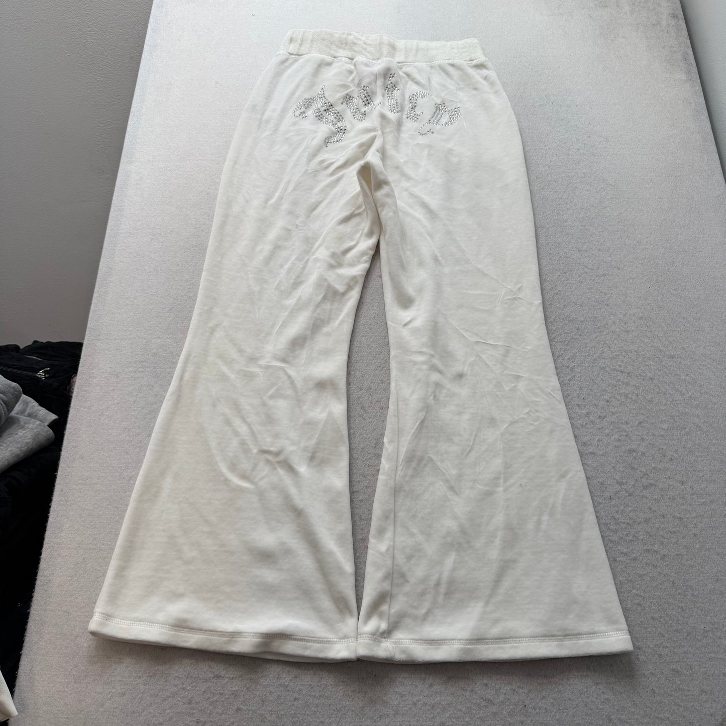 2003 Vintage Juicy Couture Scottie Dogs Womens White Velour Tracksuit Set Size M