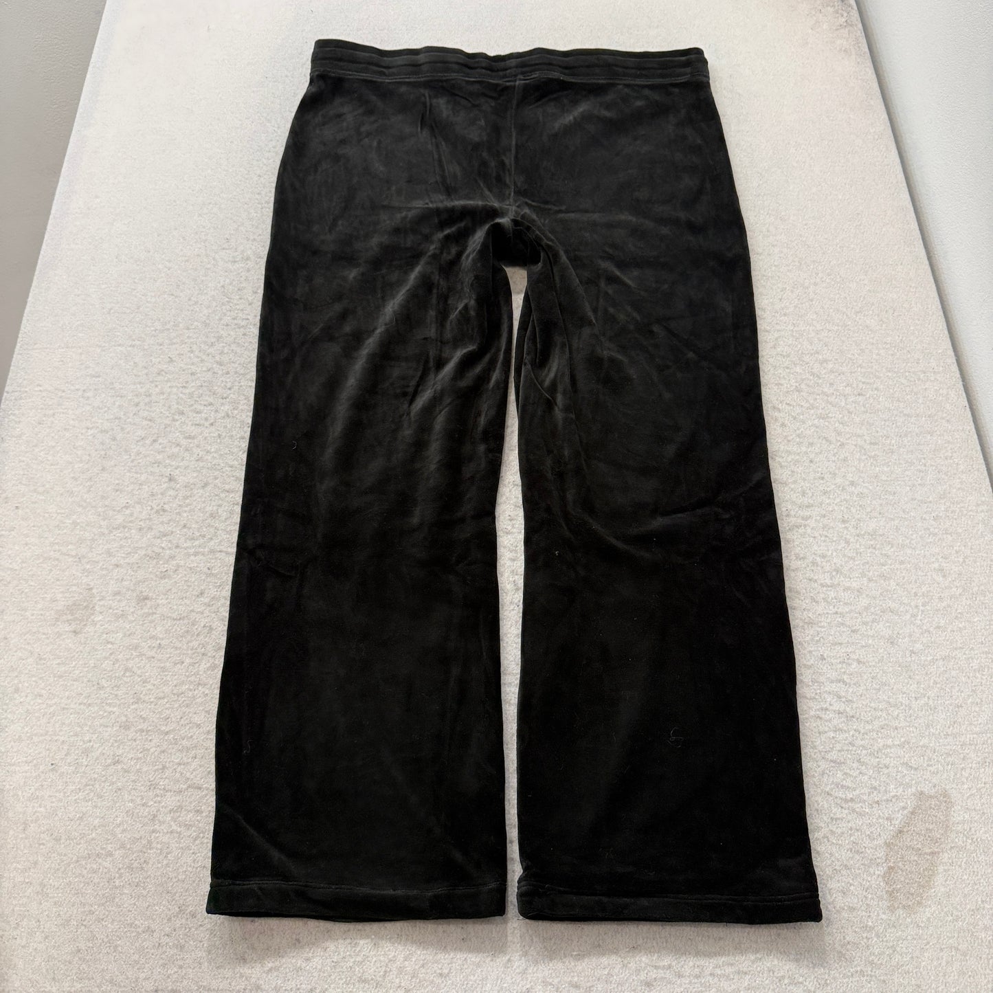 Vintage Juicy Couture Women's Black Velour Tracksuit Set Hoodie & Pants Size L