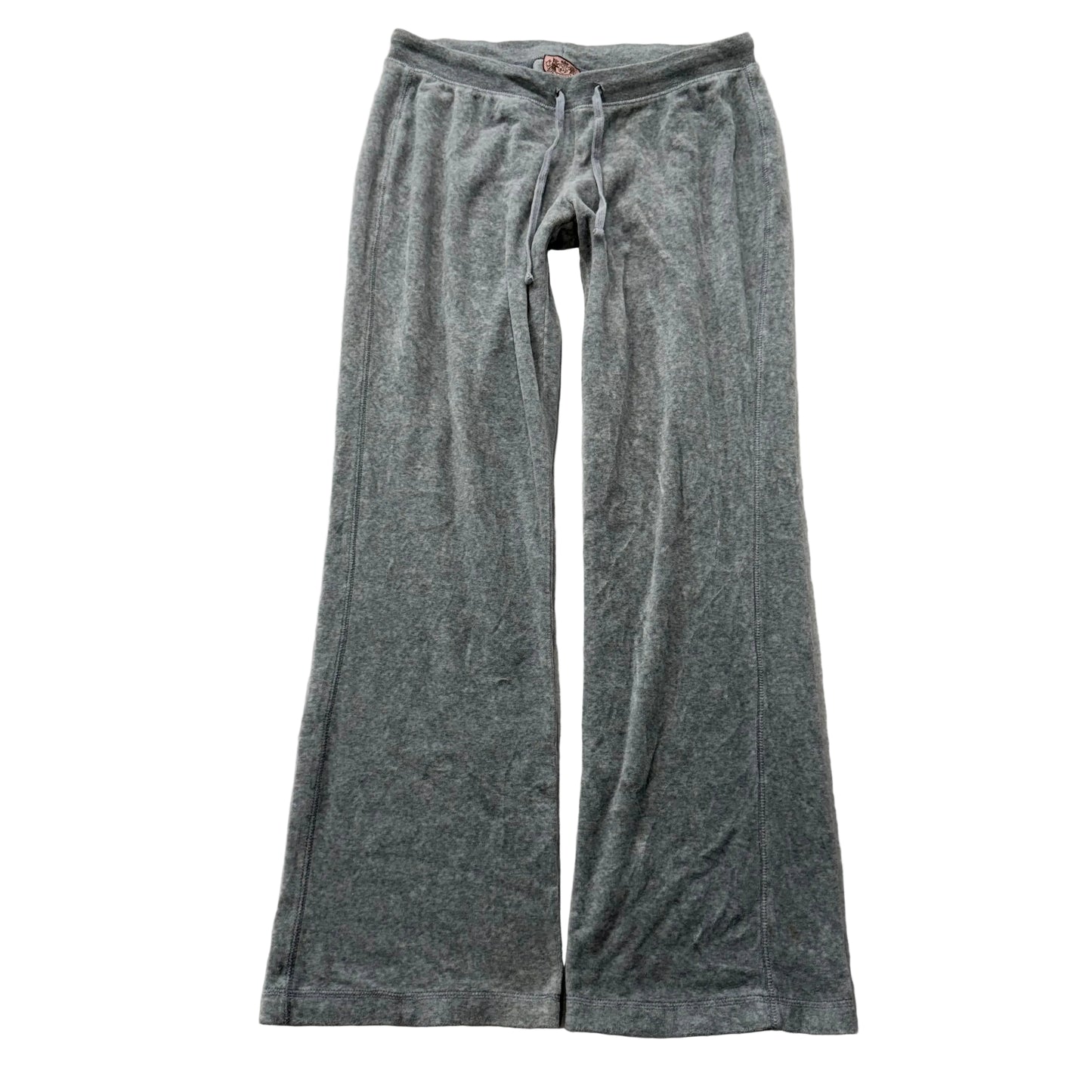 Vintage Juicy Couture Women's Heather Gray Velour Flared Track Pant Y2K Size S