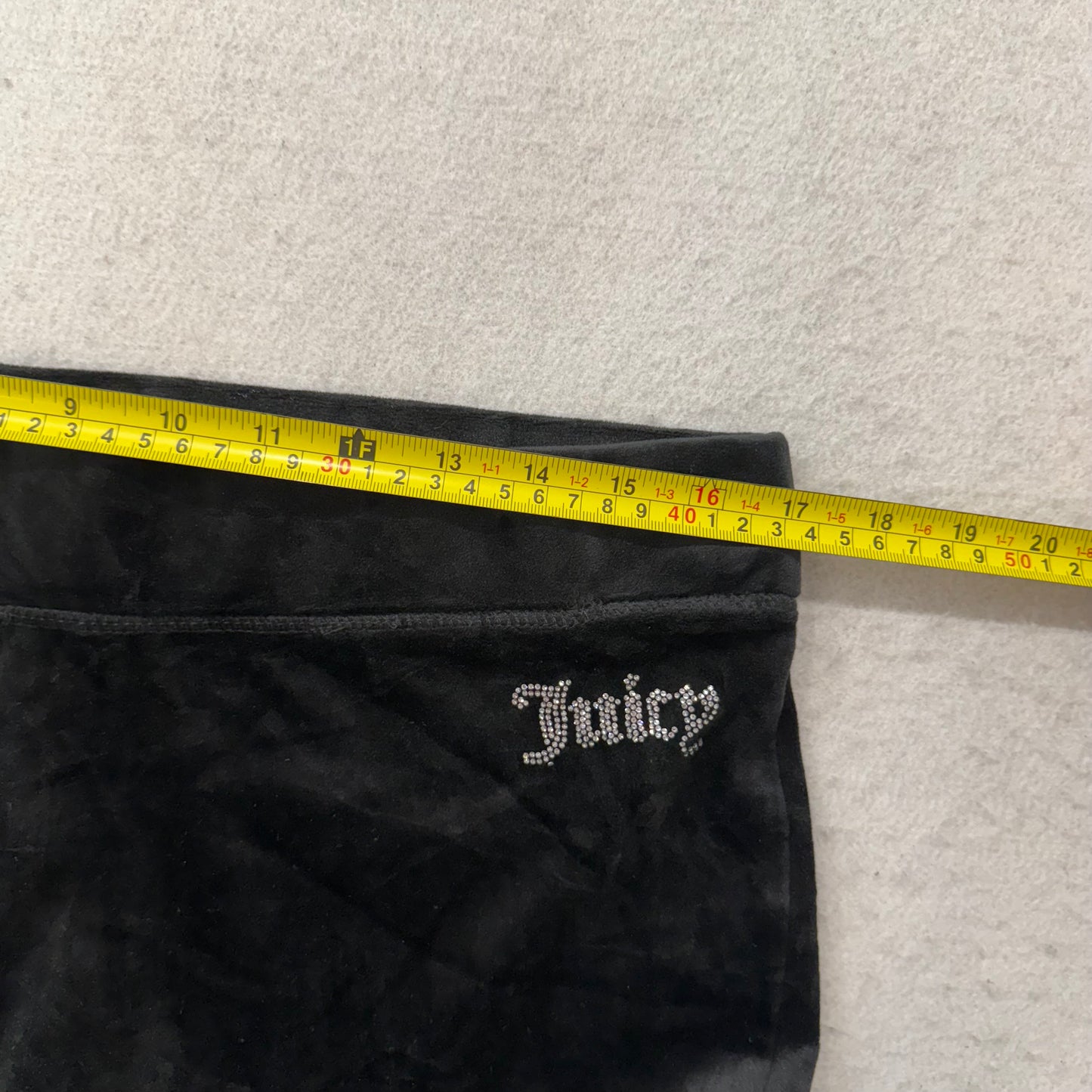 Juicy Couture Women's Black Velour Tracksuit Set Hoodie & Pant Crown Logo Size L