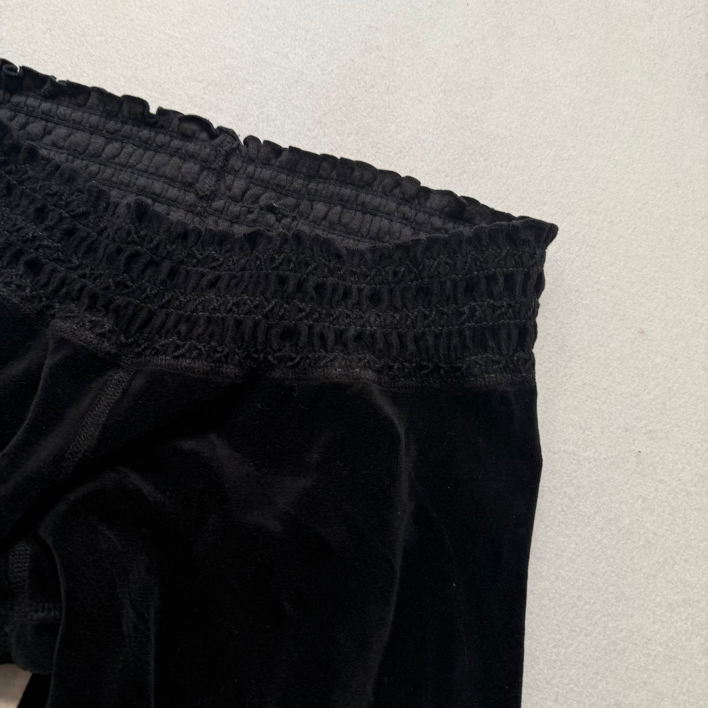 2003 Vintage Juicy Couture Women's Black Velour Flared Track Pants Y2K Size S