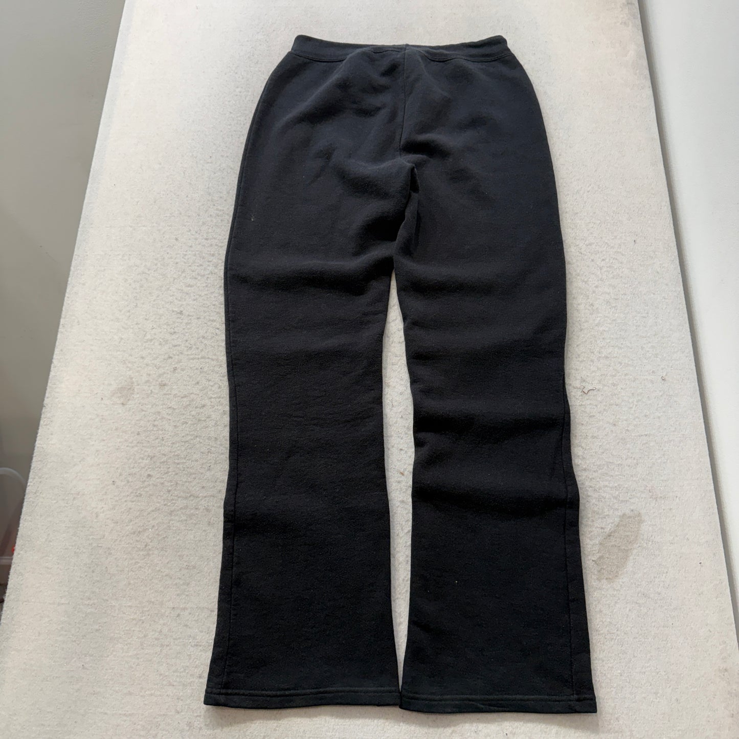 Black Russell Women's Black Fleece Athletic Sweatpants Drawstring Pockets Size L