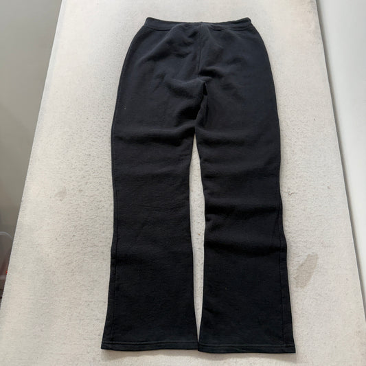 Black Russell Women's Black Fleece Athletic Sweatpants Drawstring Pockets Size L