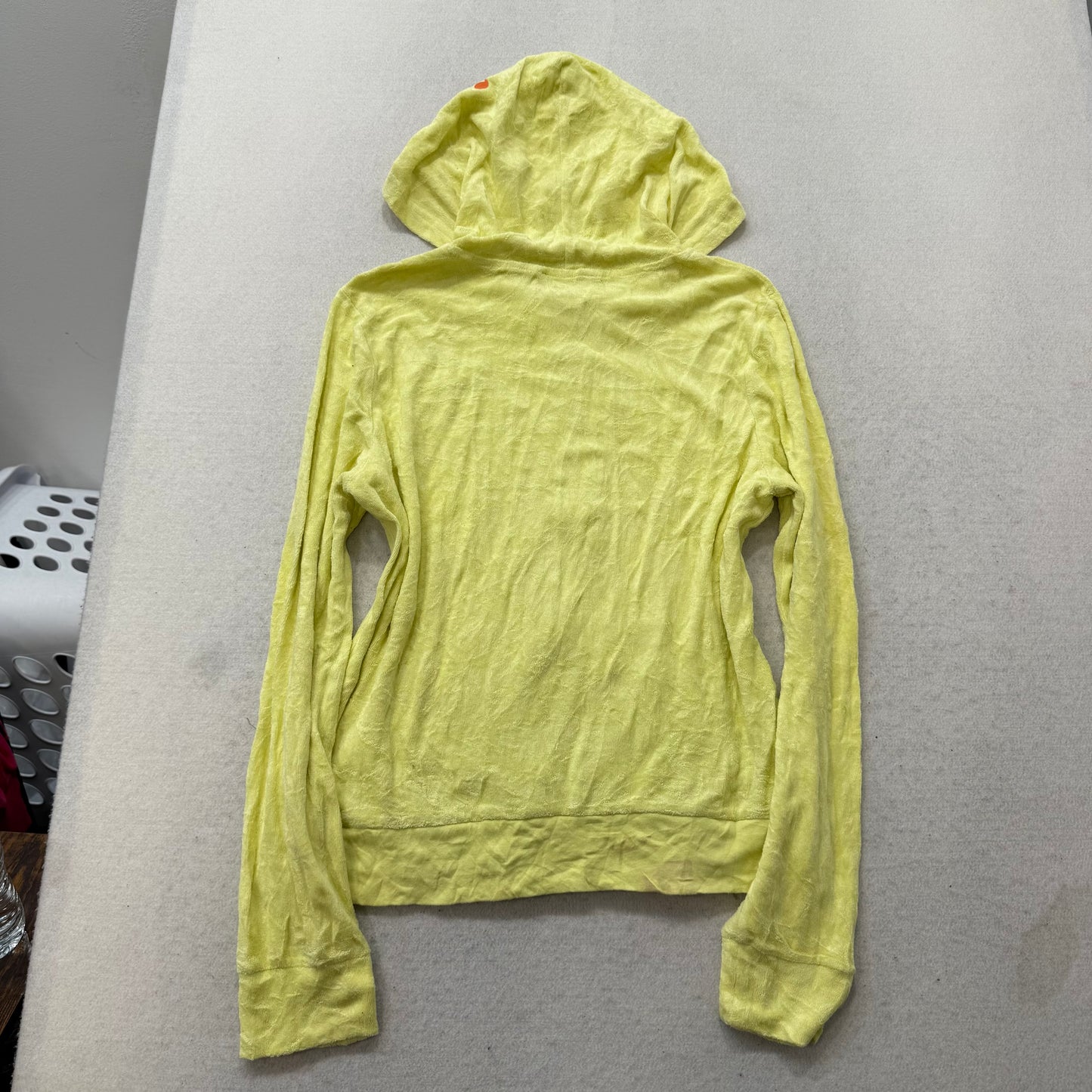 Juicy Couture Women's Yellow Terry Cloth Zip-Up Hoodie Long Sleeve Casual Size L
